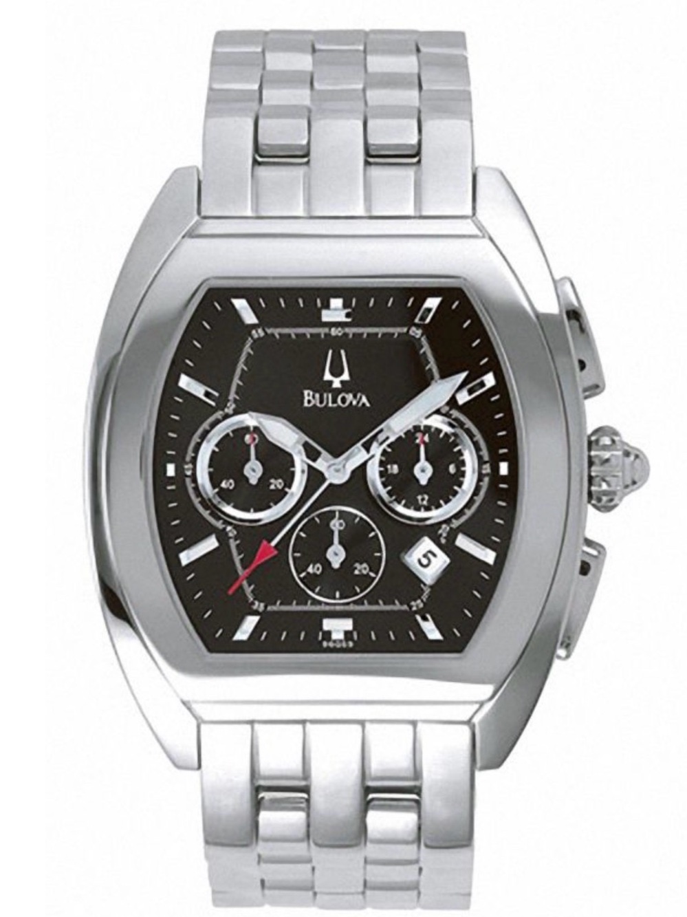 Bulova Chronograph mens Watch with Black Tonneau Dial with date